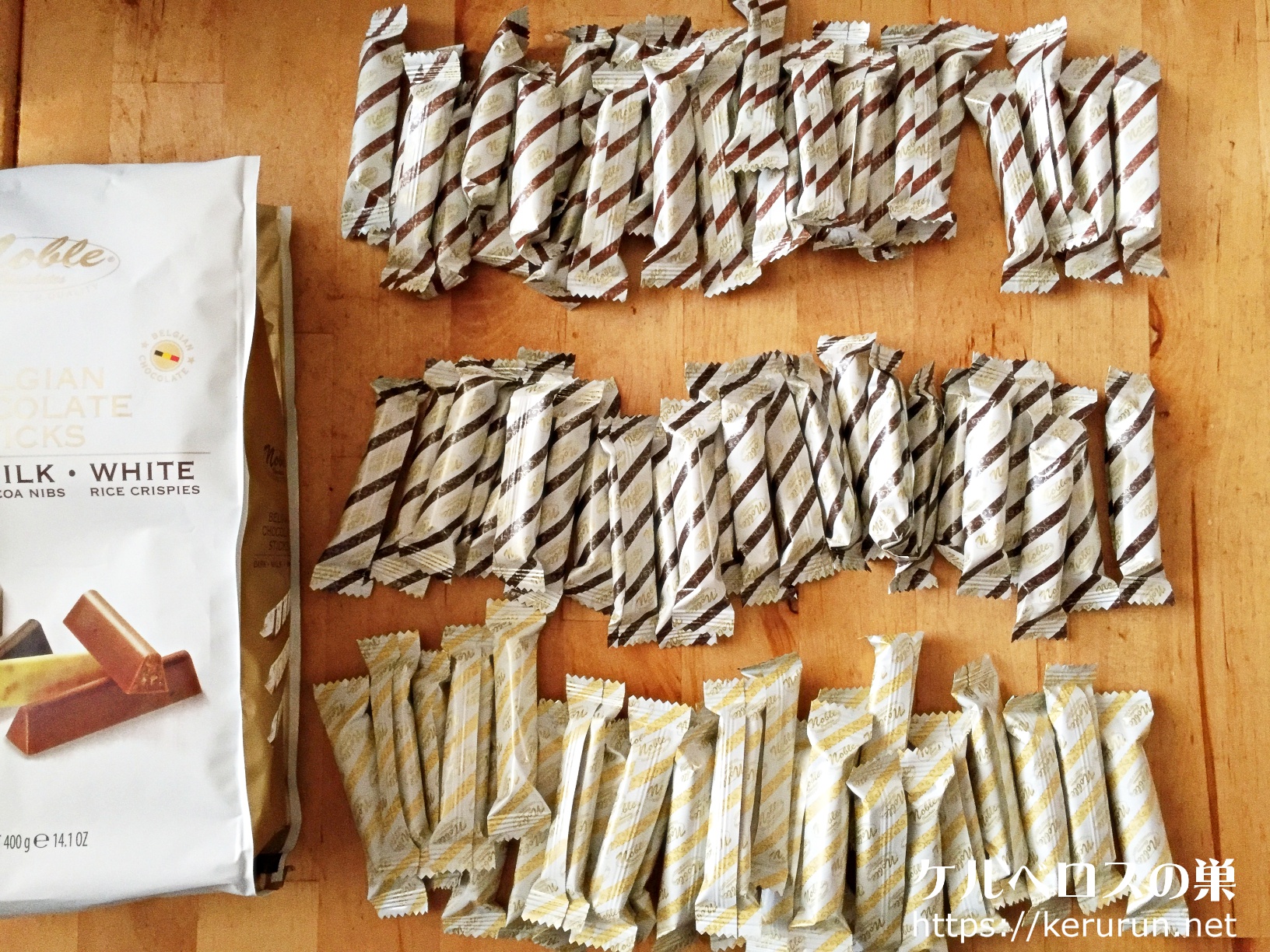 コストコ】ベルギーのチョコレートメーカーNobel（ノーブル）のスティックタイプのチョコBelgian Chocolate Sticks。3種類入り